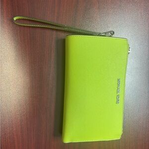 Michael Kors Neon Green Wristlet